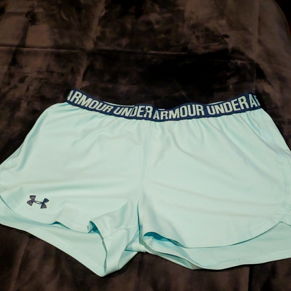 Under Armour athletic shorts, mint green color,  size small